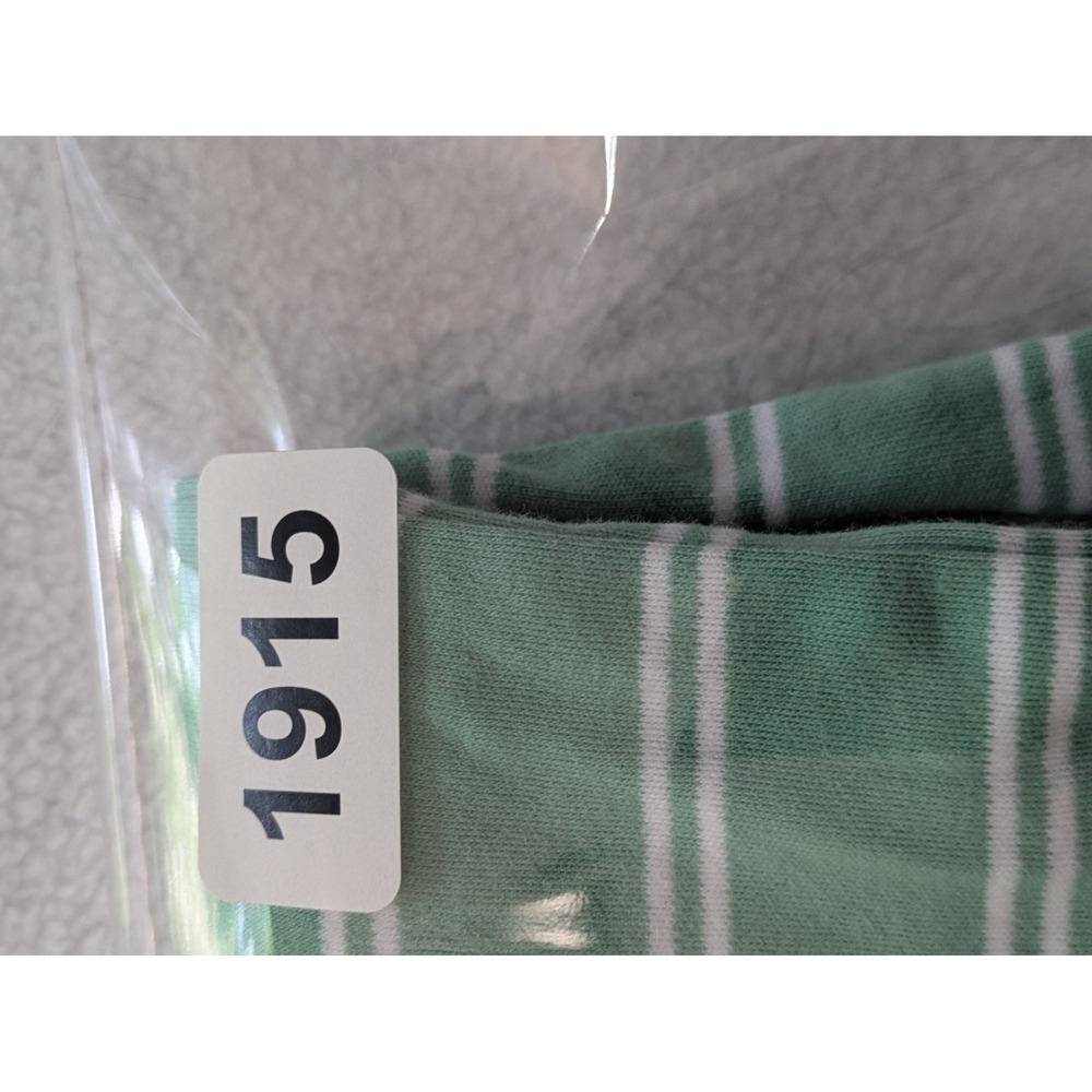 Lake Striped Shirt Womens Lg Green White Scoop Neck 3/4 Raglan Sleeve Jersey Top - Picture 9 of 9
